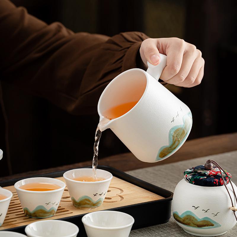 Aoyama Asuka Retro Keramik Reise-Teegeschirr, Urlaubsmitbringsel, jährliche Versammlung älterer Mitarbeiter, Business Express Tasse