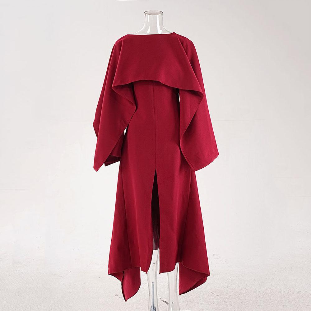 

Платье-шаль с узором «Красный георгин»: Женская юбка с длинным рукавом, осенняя, вьетнамская мода Medium георгин/красный