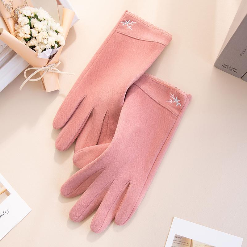 Winter female velvet thickened cute windproof cold cycling driving cotton