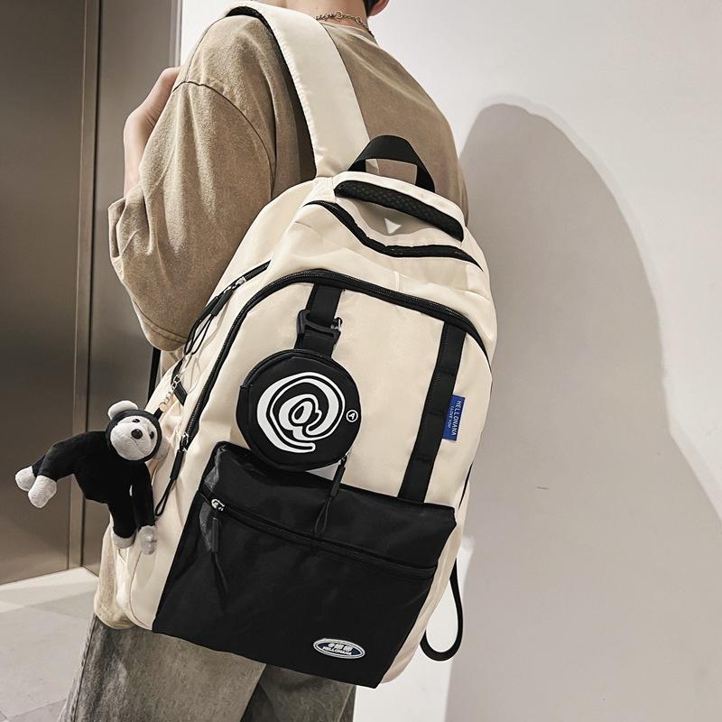 Japanese Trendy Brand Ins Backpack Versatile Casual Trendy Cool Men's Backpack Fashion Student Couple Large-capacity Schoolbag