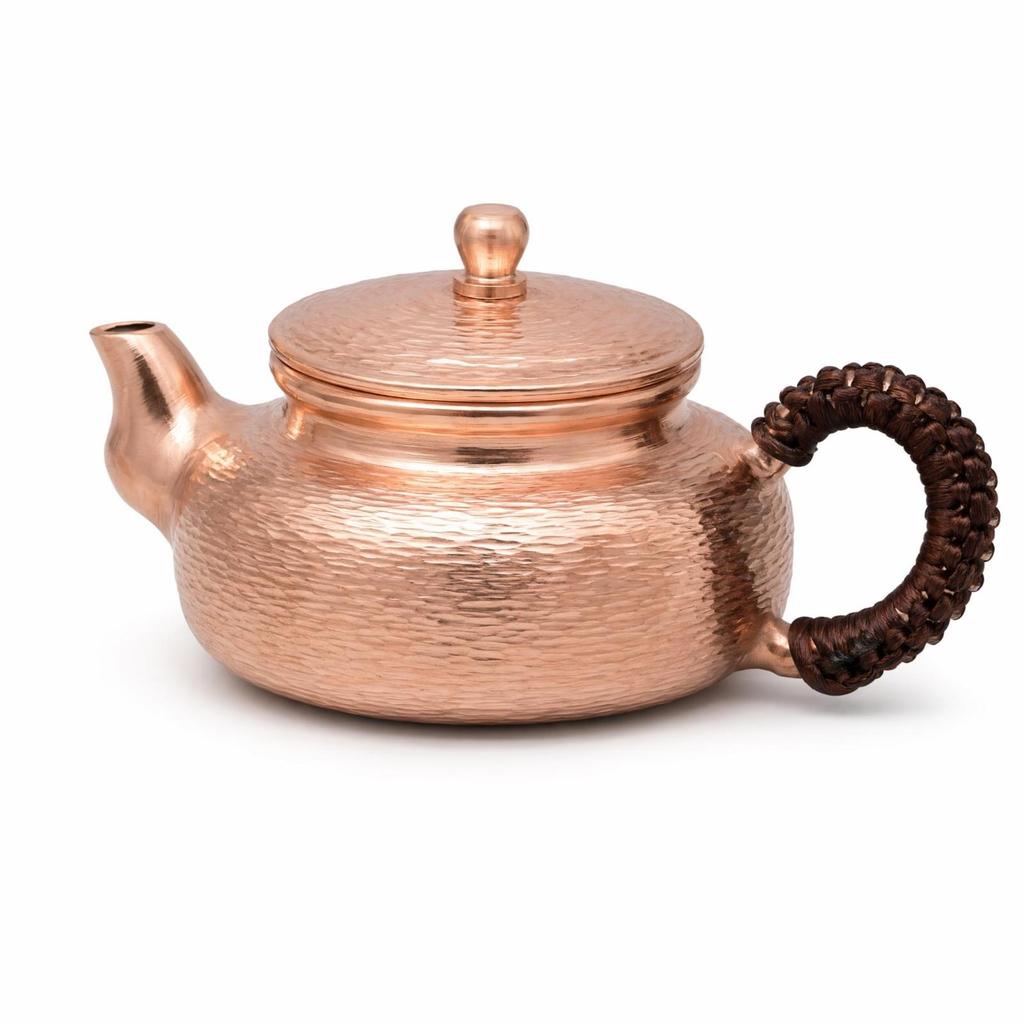 Copper Teapot Hammered with Side Handle Kettle for Collectors,