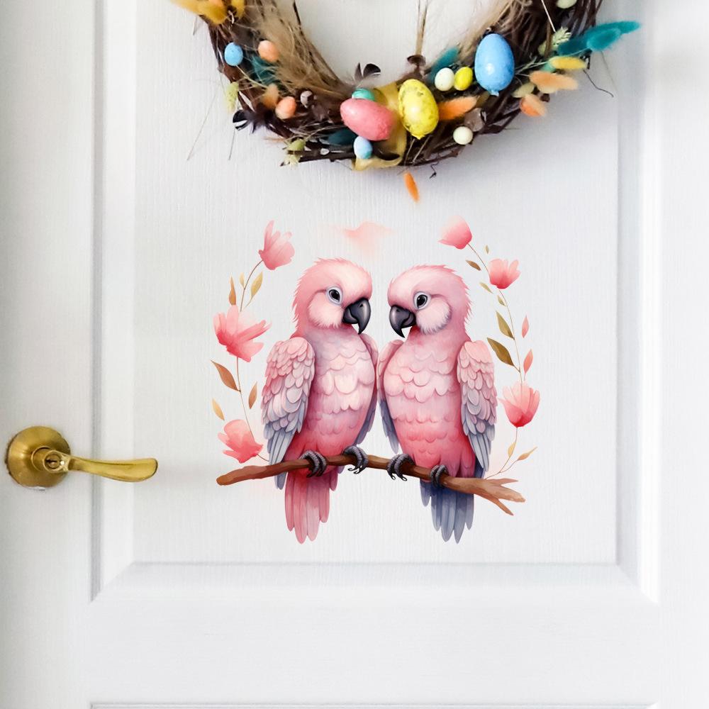 Cute Sweetheart Bird Self Adhesive Removable Toilet Lid Sticker Bathroom Home Decor