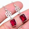 Mozambique Garnet Gemstone 925 Sterling Silver Jewelry Earring 1.65" GK-3320