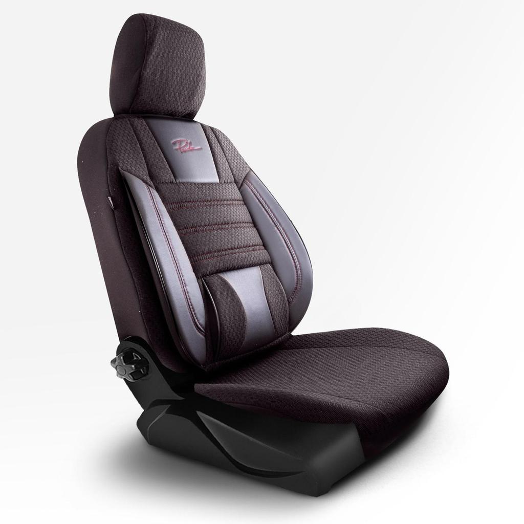 COMFORT SERIES WOVEN FABRIC CAR SEAT COVER Black Red