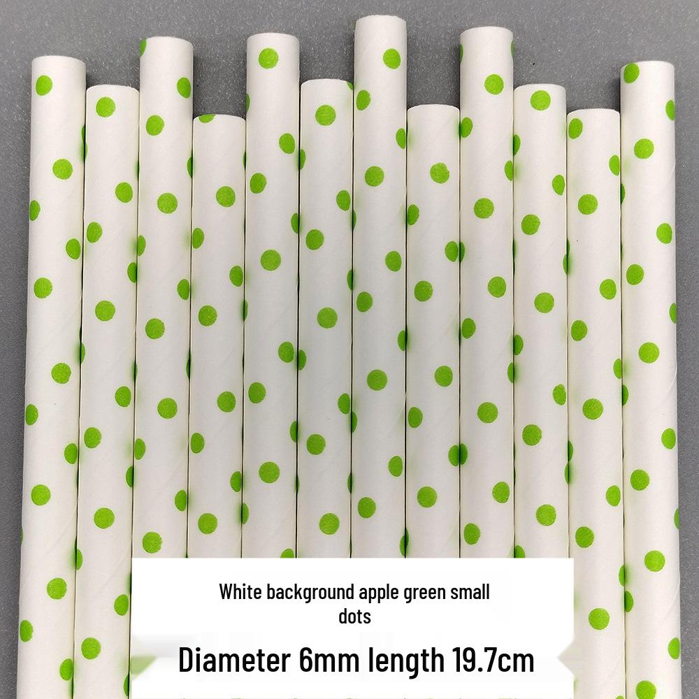 Colorful Polka Dot Biodegradable Paper Straws - Ideal for Juices, Beverages, Desserts & Table Decorations
