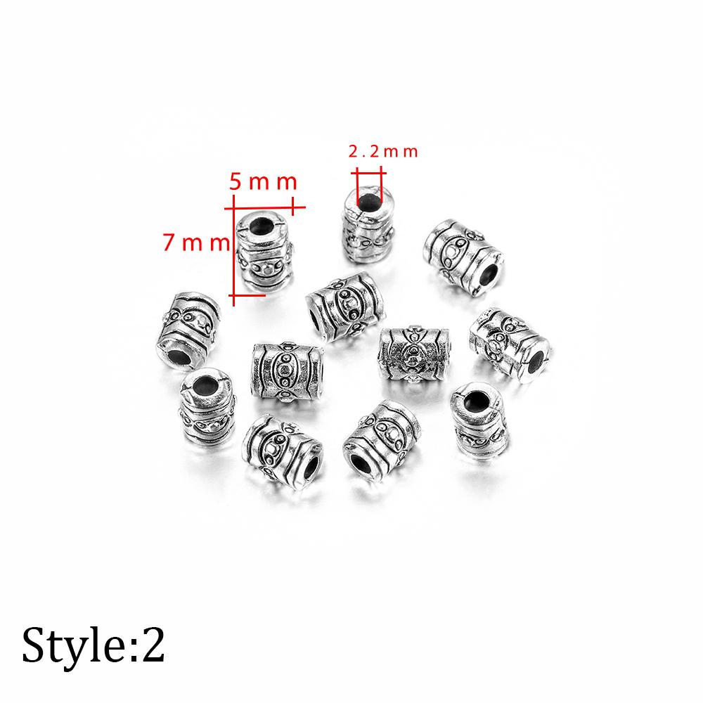 20pcs/lot Metal Big Hole Tibetan Antique Spacer Loose Beads For DIY Jewelry Making Finding Necklace Bracelet Accessories