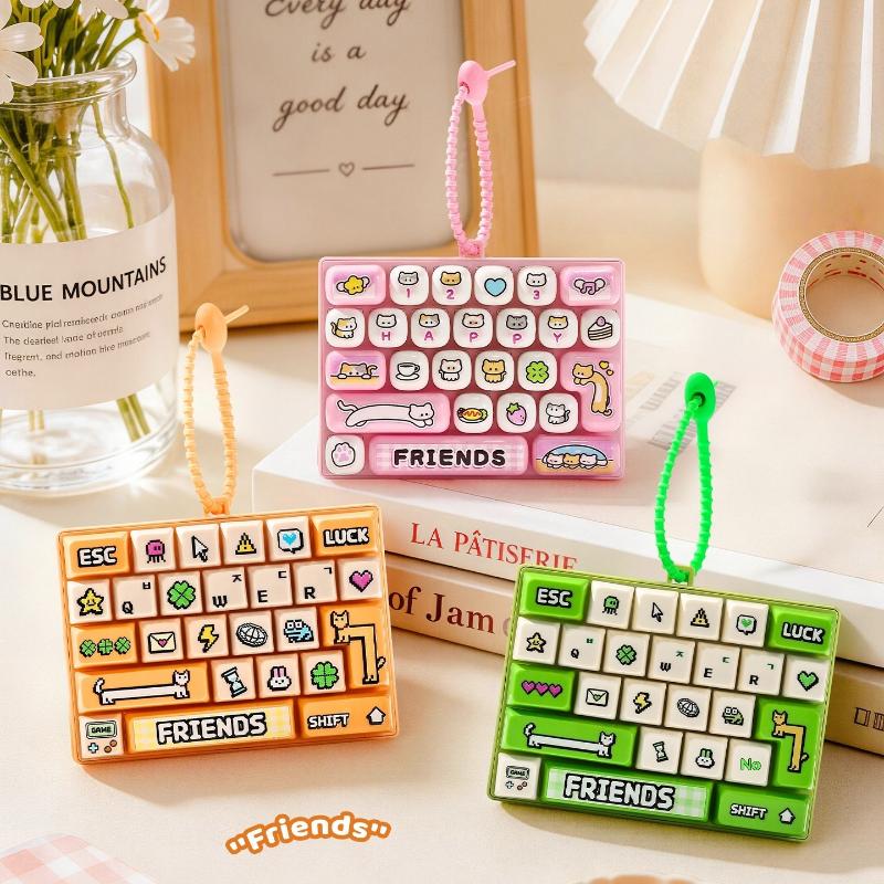 Wear Resistant 26 Keys Keyboard Shaped Fidget Toy Stress Relief Decompression Bag Pendant for Long Term Use All Occasions