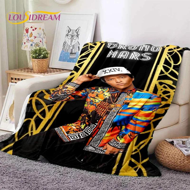 Bruno Mars D Soft Flannel Throw Blanket Comfortable for Picnic Bed Home Bedroom Cover Perfect Kids Gift