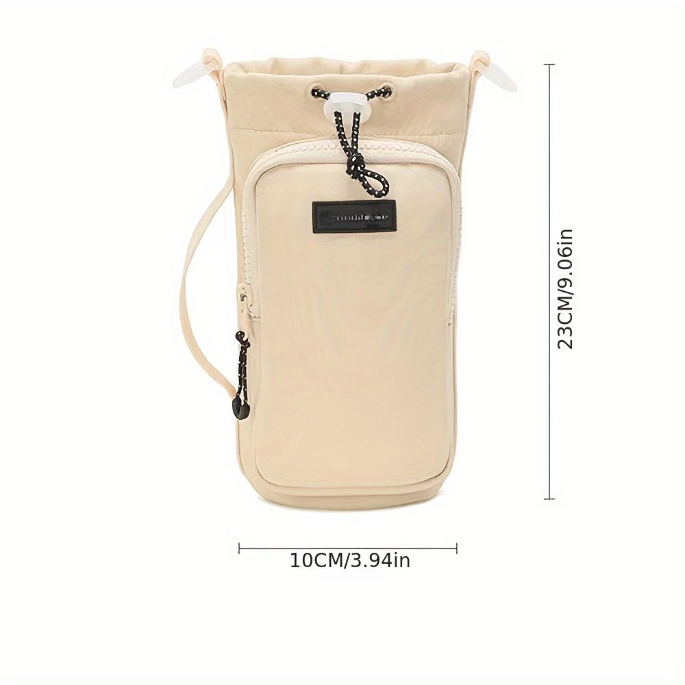 Unisex Crossbody Water Bottle Bag with Detachable Thermal Cup Holder & Strap Hands-Free Outdoor Hydration Pack, Compatible with Smartphones & Cameras