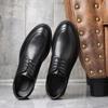 Man Fashion Leather Dress Business Derby Shoes For Men Wedding Shoe Square Toe Comfortable Lace Up Club Party