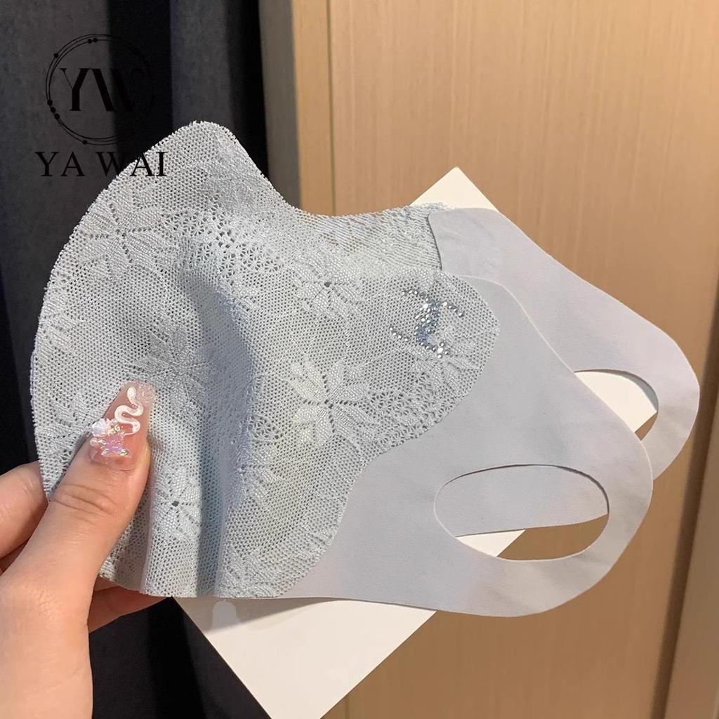 3D Ice Silk UV Protection Lace Face Mask with Eye Corner Guard