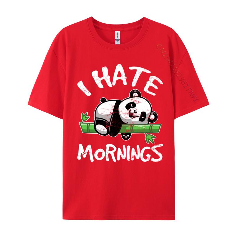 I Hate Mornings Cute Panda Bear For Panda Lover Printing T Shirts Wholesale ONeck 3d Printed Cotton Unisexs Tops Tees