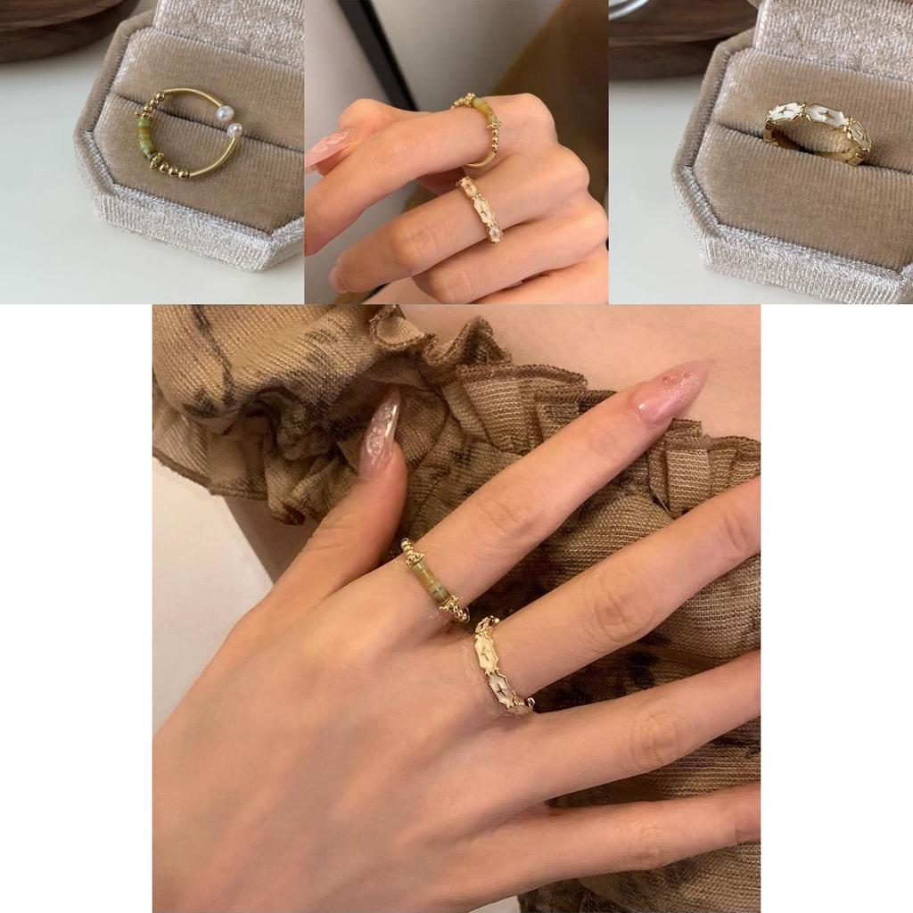 Chic Open Fashionable Adjustable Womens Ring Unique Geometric Shape In Copper