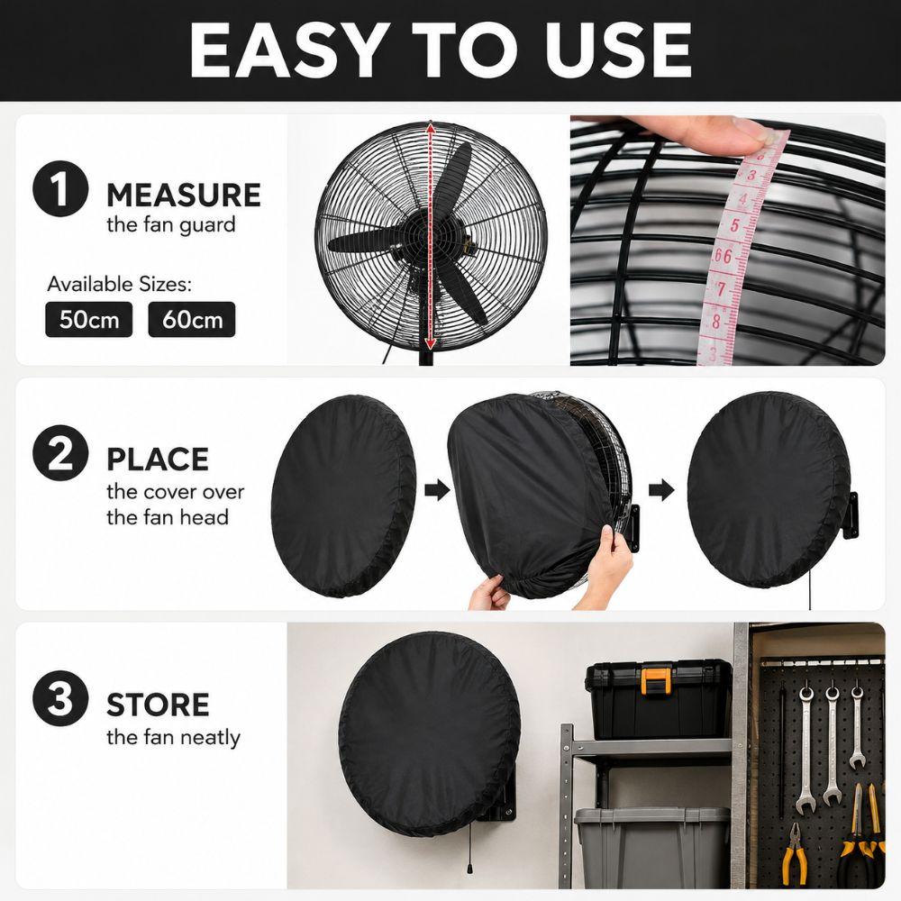 Reusable Wall Mount Fan Cover Polyester Electric Fan Protective Sleeve Fan Head Protector Factory
