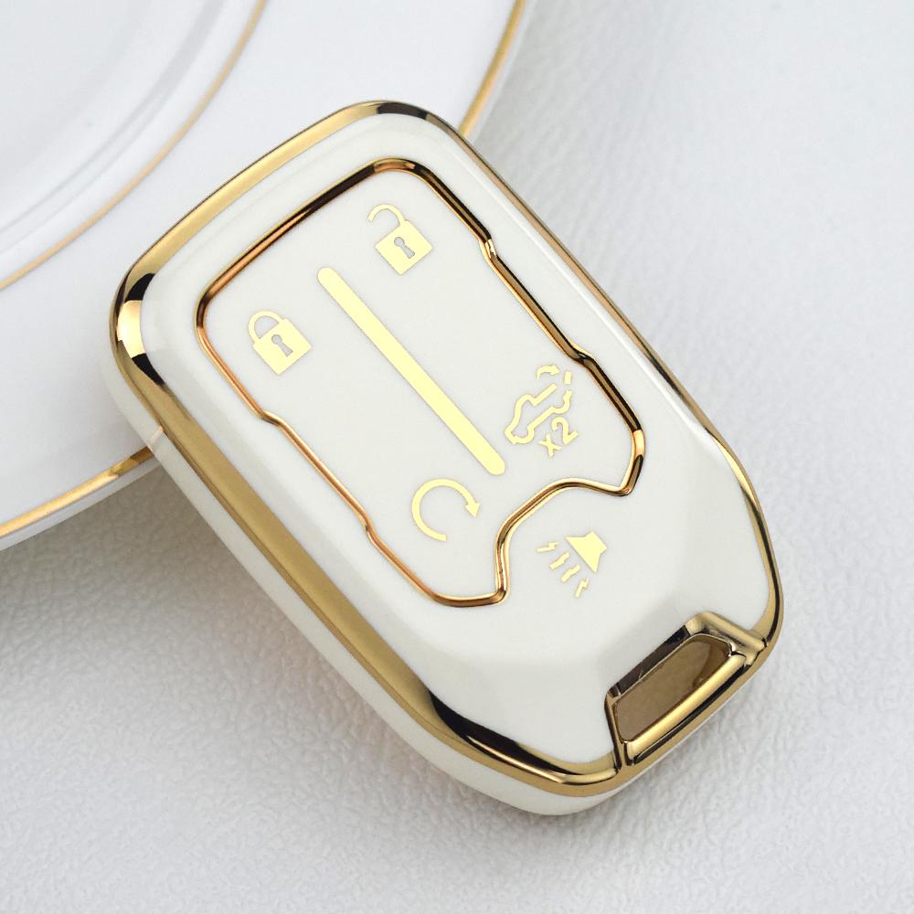 New Car Key Cover Case fob For Chevrolet Suburban Silverado GMC Terrain Yukon Tahoe Sierra Smart Auto Accessories Key Ring