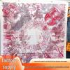 Reversible Mulberry Silk Scarf: Hand-Rolled Edge, Double-Sided Print for Autumn & Winter