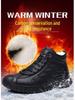 Férfi magas szárú bőr hócsizma: Téli pamut, bársonybéléssel, vastag gyapjú, lezser, divatos dizájn