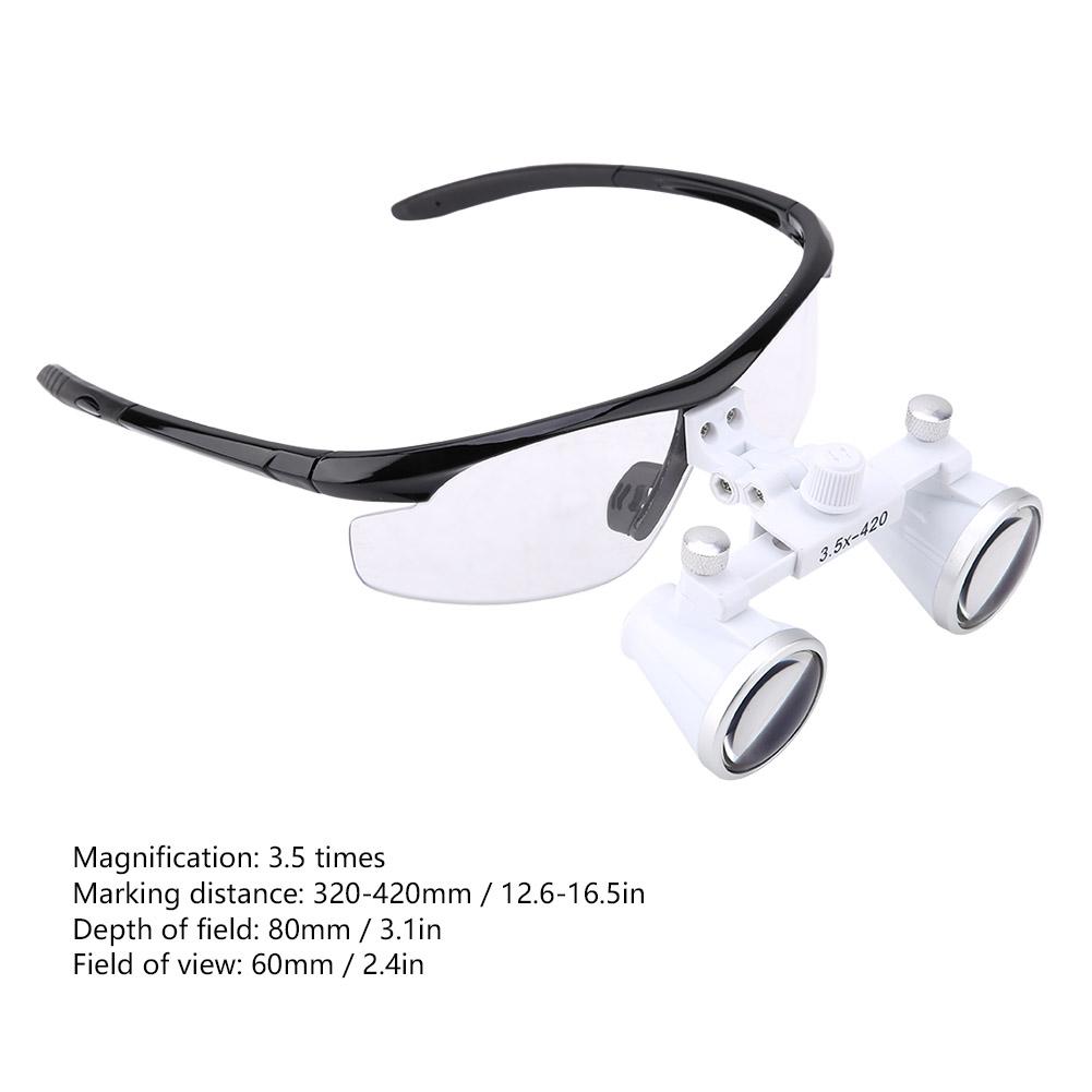 Medical Tool 3.5X Headband Binocular Loupes 320 420mm Dental Magnifier 60 80mm Dentist Loupe