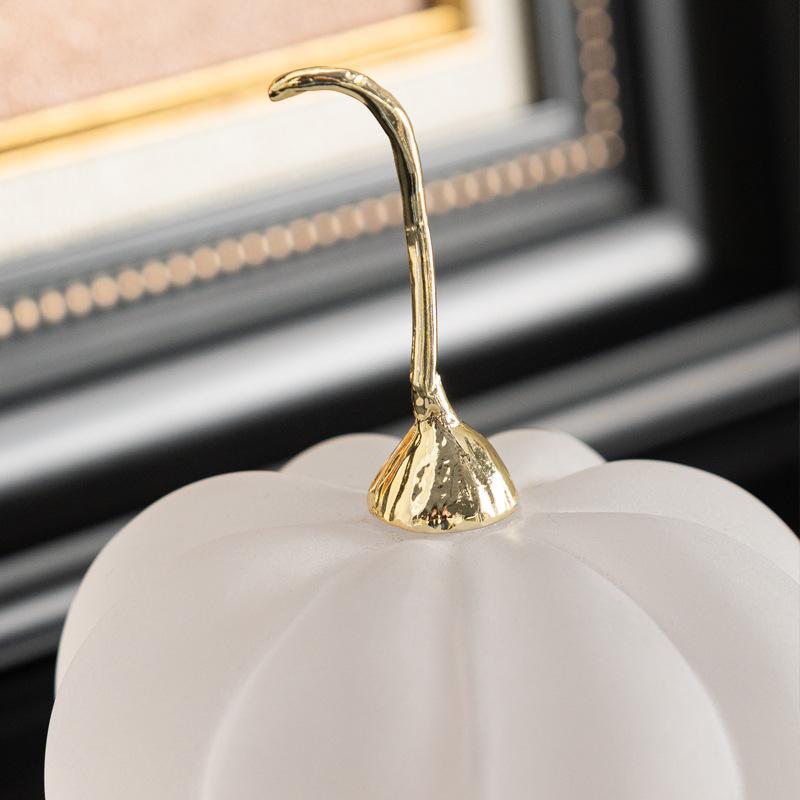 Creative Resin Handicrafts Marble Pumpkin Figurine Transparent Frosted Finish Pumpkin Statue Home Decoration Accessories