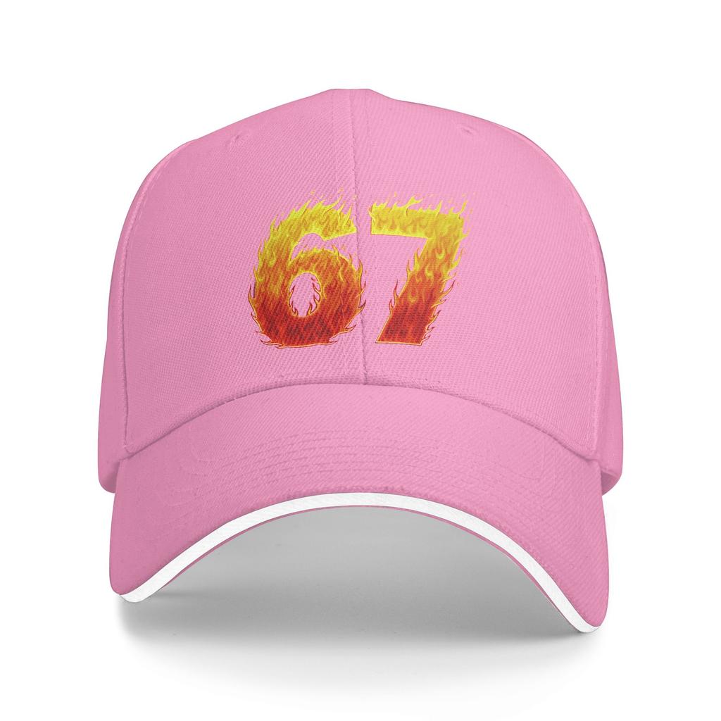 Summer Casual Baseball Cap 67 Flames Funny Six Seven Gen Alpha Meme Slang Outdoor Gym Hip Hop Hats For Men Adult Baseball Caps