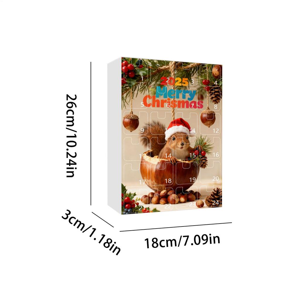 Christmas Advent Acorn Acrylic Pendant Owl Squirrel Bunny Bird Acrylic Pendant Animal Christmas Ornament 2D Xmas Acrylic Pendant