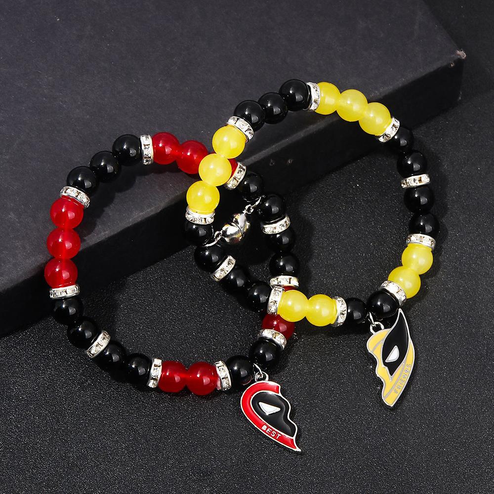 2pcs Deadpool and Wolvers Bracelet Best Friend Bracelet Gifts Set