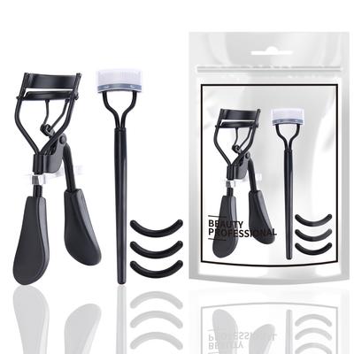 Širokoúhlá kulmovací přírodní kulmovací kleštičky na řasy, Sada kleštiček na řasy z nerezové oceli a silikonu