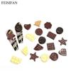 11-Piece Cute Chocolate Style Resin Flatback Ornaments, DIY Craft Supplies for Jewelry Making, Manicure & Hair Accessories
