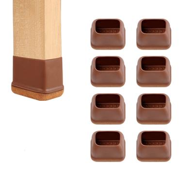 8PCS Chair Leg Foot Cushion Protective Rectangle Furniture Rubber Feet Pads Table Chair Leg Foot End Caps Foot Covers Protectors