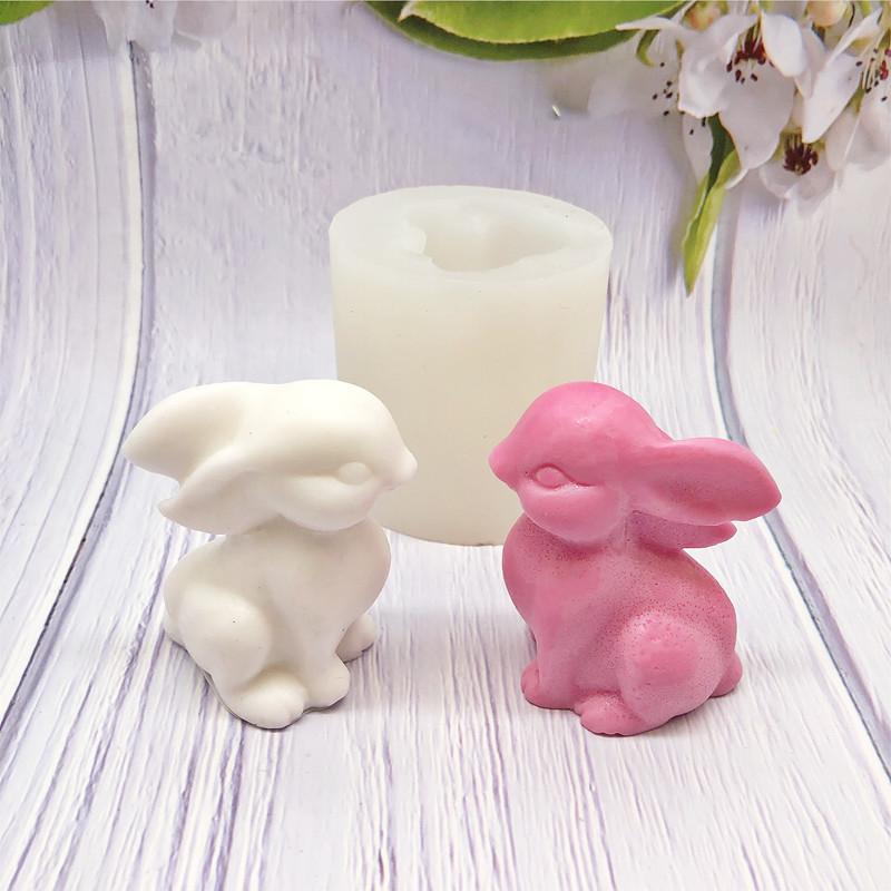

Багаторазовий силіконовий молд для свічок у формі кролика, великодній, тварина, милий кролик, для ароматерапії, гіпсу, мила, смоли, 3D, інструмент для лиття