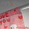 2D Flat Printing  JIT 2pcs   Curtains (Without Rod) Bear Romance Chic Curtains Versatile Polyester Fabric Curtains Thermal