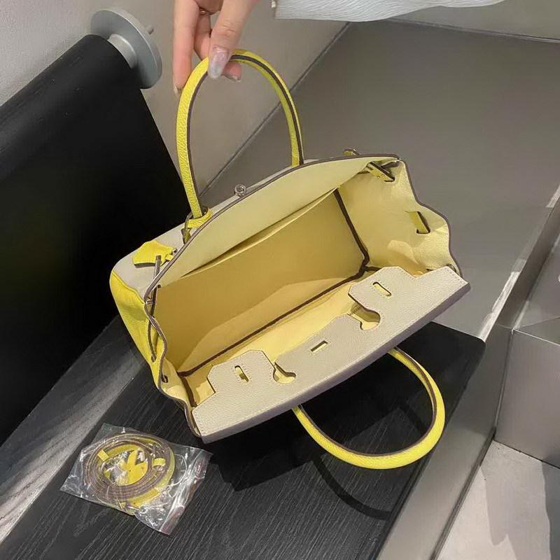 Damentasche aus echtem Leder, farblich passende Tasche aus Togo-Leder mit Top-Grain-Rindsleder, europäische und amerikanische Handtasche für Damen