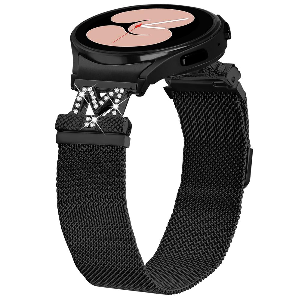 Metal Strap with Connector for Samsung Galaxy Watch 5 Pro/5/5 Active/4/4 Active/4 Classic M-Type Milanese Watch Band Rhinestone Decor