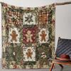 Comfortable Flannel Christmas Blanket with Checkered Snowman Ice House and Reindeer Offices and Versatile Gift for All Seasons