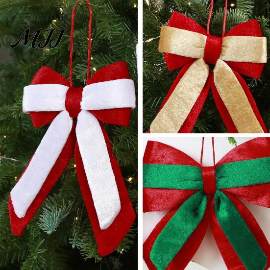 High Quality Fabric Bows Velvet Christmas Bow, Color Contrasting Wreath Bows, Holiday Home Accents Bowknot Accessories for Wreath, Xmas Tree, Wedding