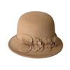 Autumn And Winter New Woolen Hat Female Elegance Flower Temperament Small Edge Top Hat Outdoor Travel Versatile Thermal Basin Hat