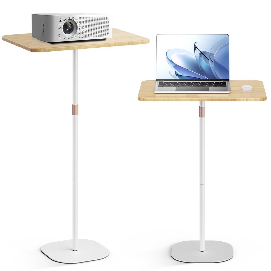 POLESTO Stojací stůl pro ložnici s boční ložnicí Zvedací stůl Vysoký projektor Výška 46 cm až 120 cm Snadno použitelný Pro setkání s notebooky v barvě parafínového dřeva,