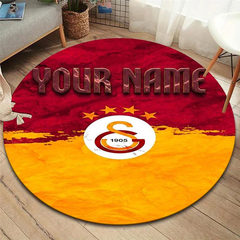 Galatasaray S Custom Name Round Area Rug,Carpet Rug for Living Room Bedroom Sofa Playroom Decor,Non-slip Floor Mat