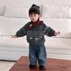 Children's Clothing Winter Baby Knitted Sweater Winter Boys Fleece Denim Suit