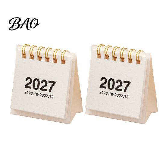 Practical Gift for Students Professionals Mini Desk Calendar 2026-2027, Oct 2026 to Dec 2027 Standing Flip Small Portable Desktop Ornament Calendar,