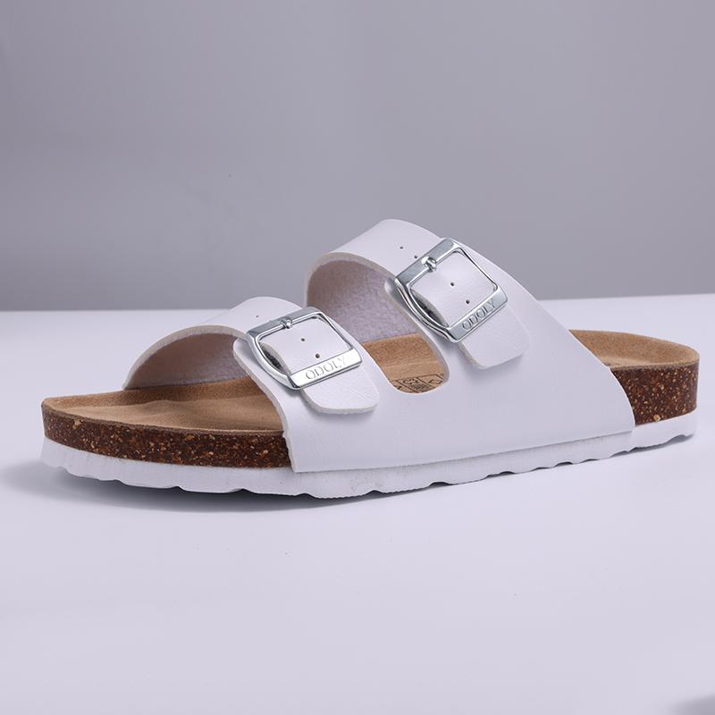 Fashion Kidmi New Men Slippers Cork Footbed Slide Sandals Outdoor Soft Beach Sandals Summer Vacation Nonslip Sandals With Double Buckle
