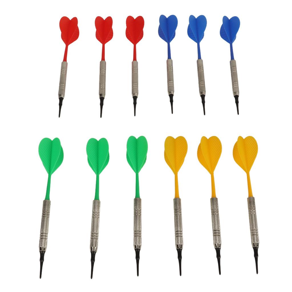 12PCS Soft Tip Darts for Beginners Plastic Professional Indoor Darts Set with 100PCS Dart Tips for