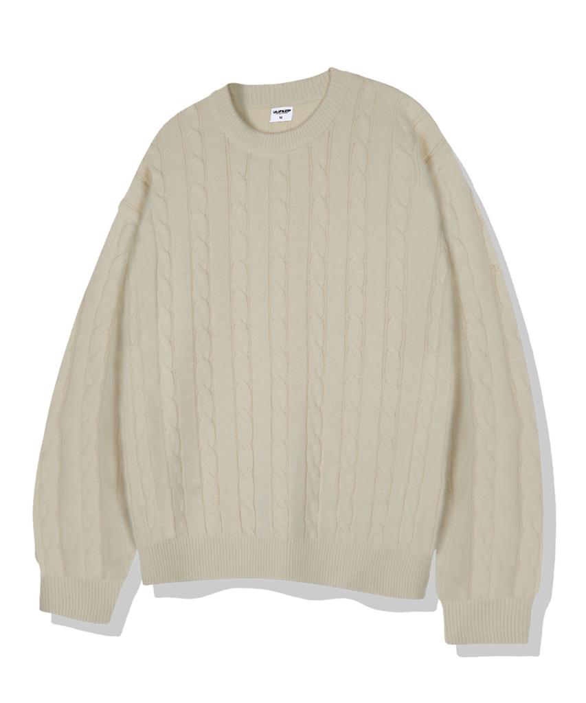 ULIFEZIP Simple Round Neck Cable Knit 5 Colors [Ulzk_1001]