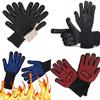 Guantes de barbacoa engrosados, guantes para horno de alta temperatura, resistentes al fuego de 500 a 800 grados, guantes para barbacoa con aislamiento térmico para microondas