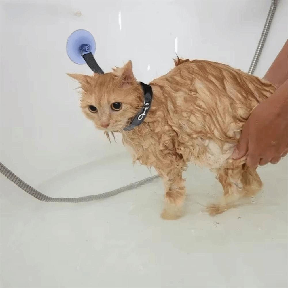 Portable Dog Bathing Fixer Adjustable Cat Restraint Straps Safe Cat Grooming Collar  Pet Shower