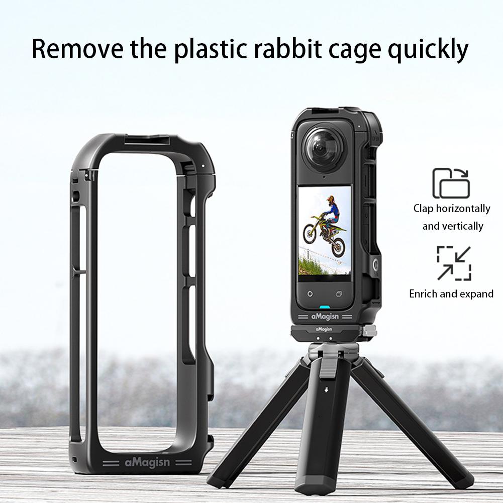 Für Insta360 X4 Rahmenzubehör Magnetischer Schnellverschluss Rahmenkäfig Schutzhülle für Insta 360 X4 Sportkamera Zubehör