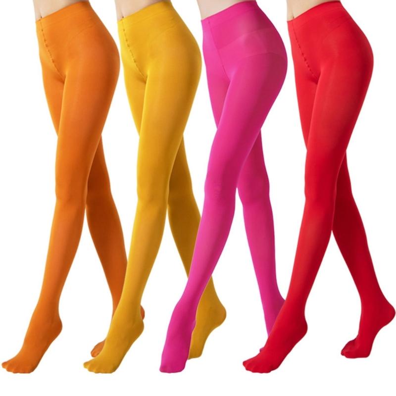 Soft Stretchy Tights Pantyhose 70D Semi Opaque Tights,High Waist Pantyhose Solid Color Footed Pantyhose Cosplay Tights