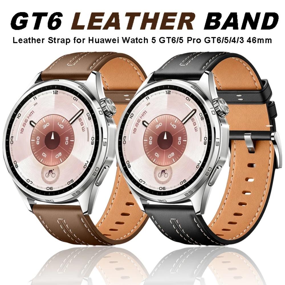 22mm Leather Strap for Huawei Watch GT6/5 Pro GT6/5/4/3 46mm Bussiness Band Wristband for Huawei Watch 5 4 46mm Watch Strap