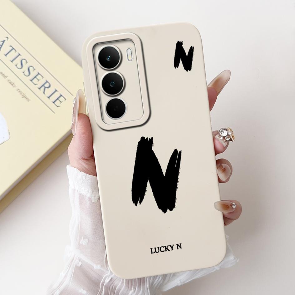 For Realme C71 2025 Case RMX5303 Cover Cute Lucky Initial Letters Soft Silicone Lens Protective Covers For RealmeC71 C 71 Bumper
