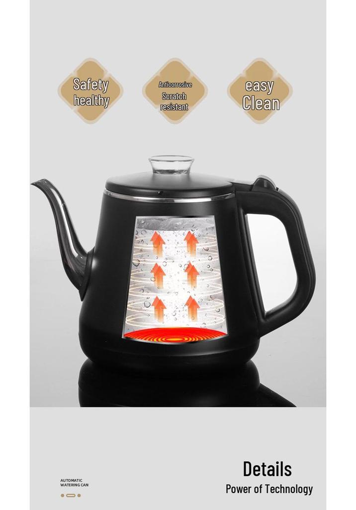 Automatic Water-Filling Tea Set with Induction Cooker: Teapot, Tray, and Kettle for Living Room